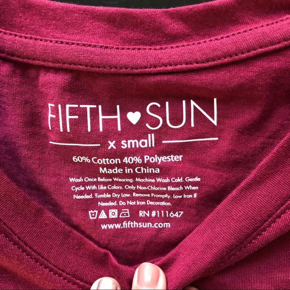 🌟 3/$25 Fifth Sun Cute “Wine” Graphic Tee - Picture 2 of 2